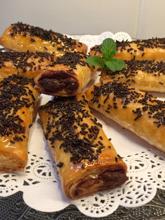 Una foto de Napolitanas de chocolate, sin gluten, sin lactosa
