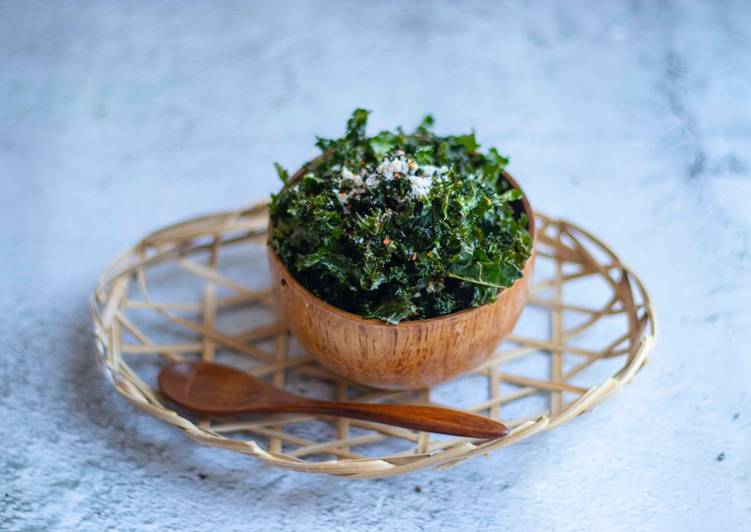 Crispy kale top with bird eye chilli and parmesan 🌶