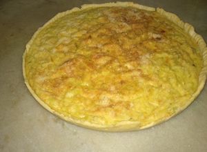 Una foto de Tarta de puerro y cebolla