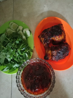 Foto resep Ayam bakar manis + sambel