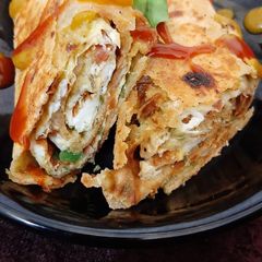 A picture of Cheesy Veggie Egg Wrap.