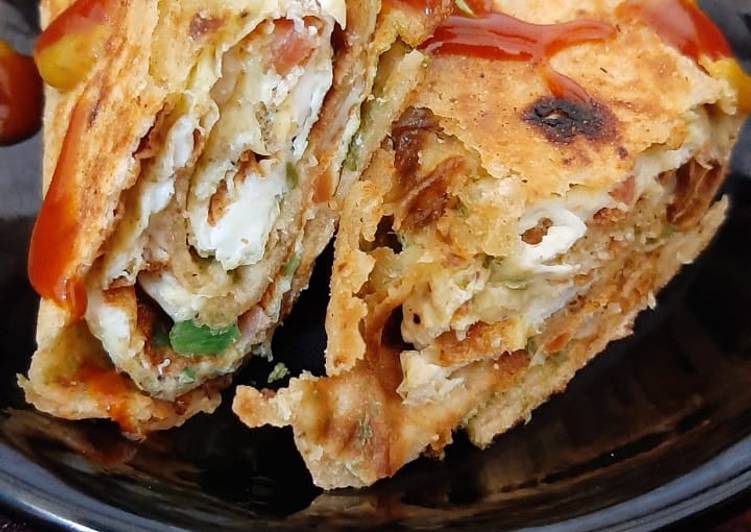 Recipe of Award-winning Cheesy Veggie Egg Wrap