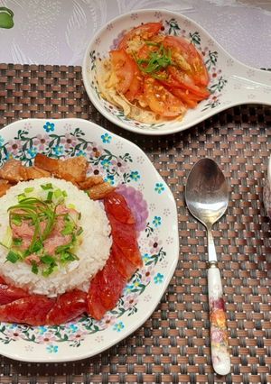 Hình của món Cơm dĩa kiểu xôi mặn.
