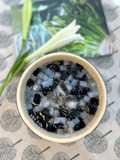 Grass Jelly with Coconut Jelly and Chia Seeds