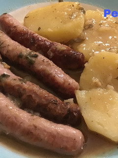 Una foto de Asado de salchichas al ajo aceite