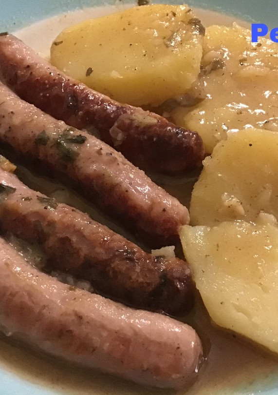 Una foto de Asado de salchichas al ajo aceite