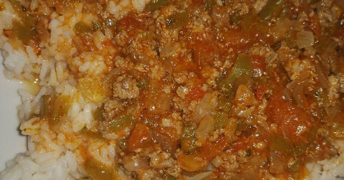 Salsa de carne molida con arroz ? Receta de Sheyla?- Cookpad