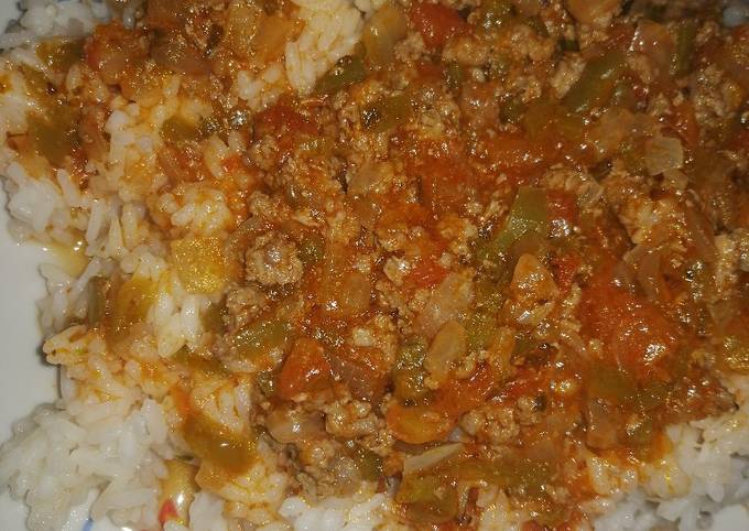 Salsa de carne molida con arroz ? Receta de Sheyla?- Cookpad