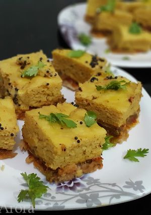 A picture of Bread Dhokla Sandwich.