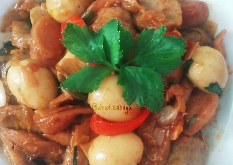 makanan Tumis Sosis Bakso Telur Puyuh Jadi, Sempurna