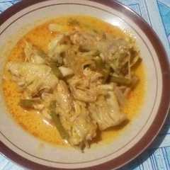 A picture of Gule nangka kacang panjang, kepala ayam sadappppp.