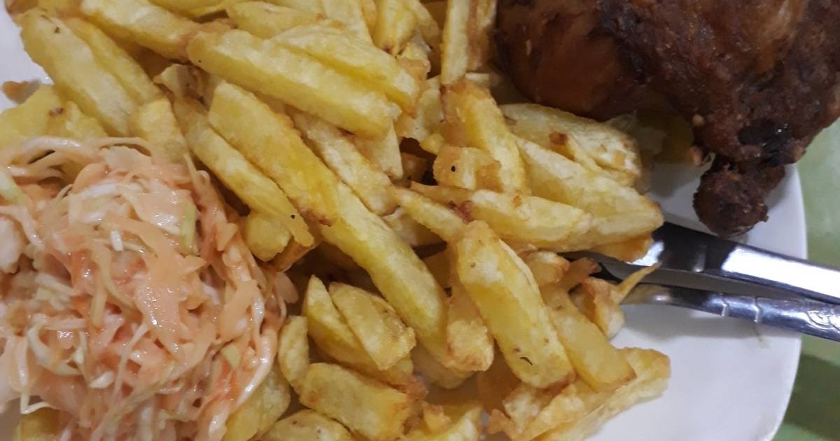 Deep fried chips and kuku Recipe by Shirley M Cookpad