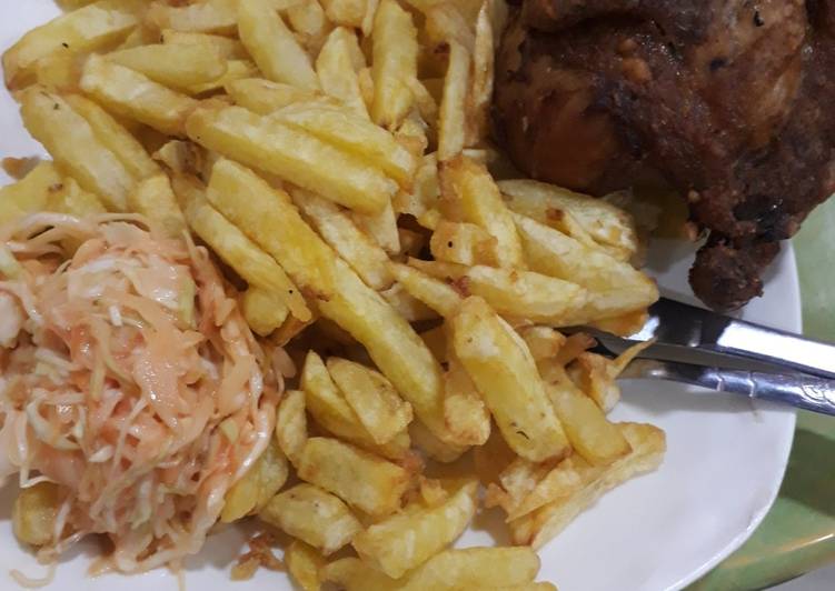 Recipe of Ultimate Deep fried chips and kuku