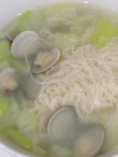 蛤蜊絲瓜麵線 的食譜成品照片