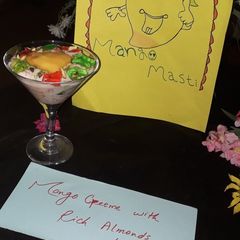 A picture of Mango creamee with rich almonds.