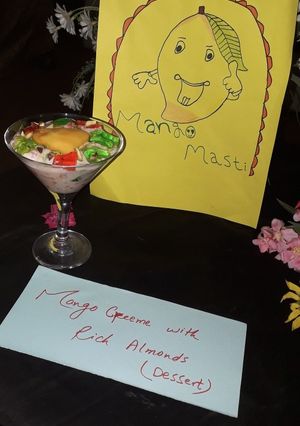 A picture of Mango creamee with rich almonds.