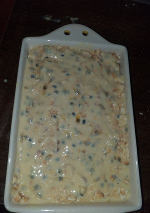 Una foto de Postre de galleta vainilla y maracuyá
