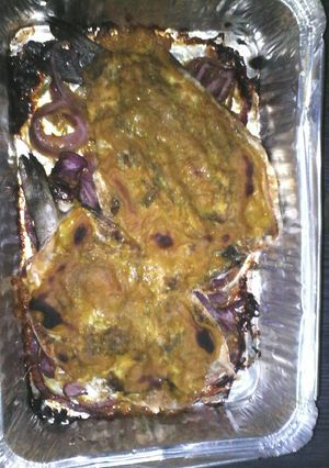 Una foto de Trucha al horno con salsa de mostaza dulce