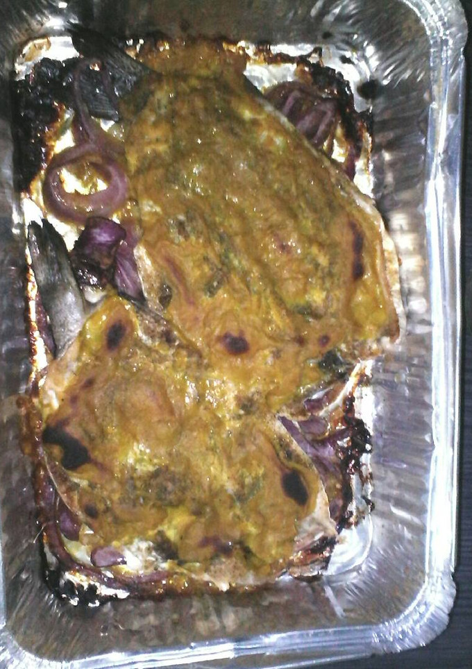 Una foto de Trucha al horno con salsa de mostaza dulce