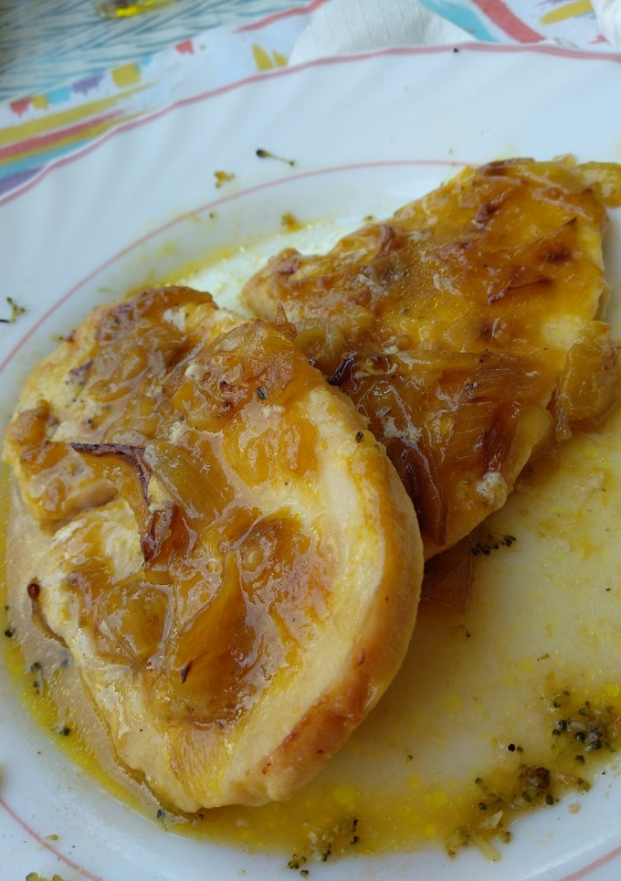 Una foto de Filetes pavo horno con salsa de naranja