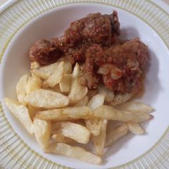 Chips n chicken sauce A picture of Chips n chicken sauce.
