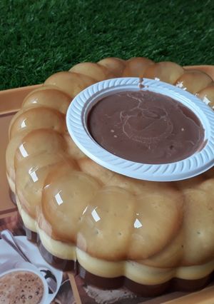 Foto resep Pudding lapis regal vla cokelat belgian