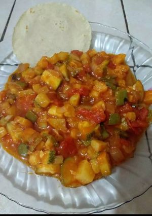 Una foto de Calabacitas con papa