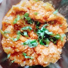 A picture of Chatpata bharta.