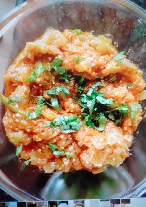 A picture of Chatpata bharta.