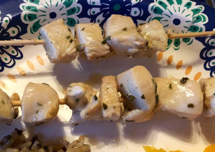 How to Prepare Quick Rosemary asiago chicken kabobs