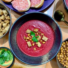 A picture of Curried Beet Soup.