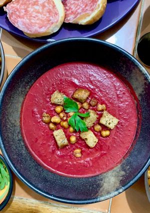 A picture of Curried Beet Soup.