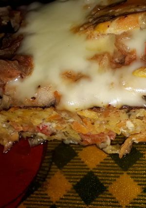 Una foto de Pizza tricolor de verduras