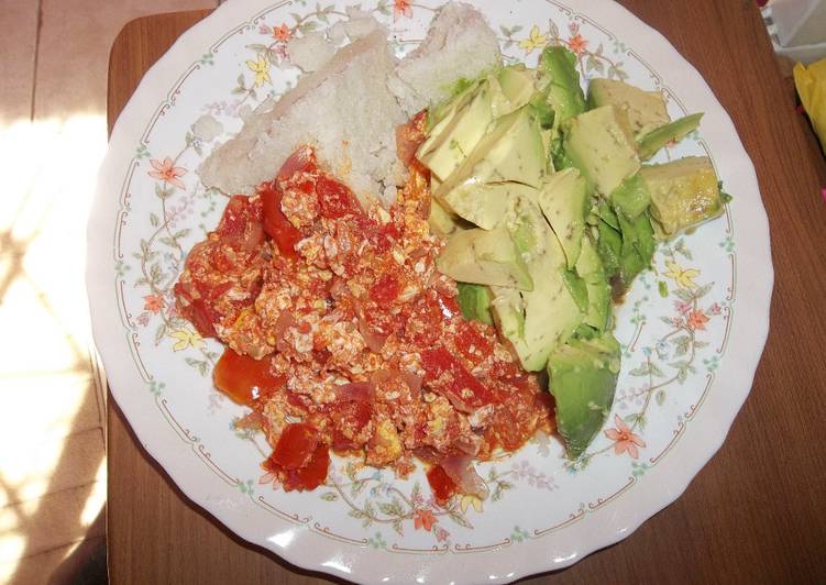 Omelette served with Ugali