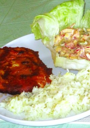 Csirkemell fűszeres, paradicsomos bundában recept fotója
