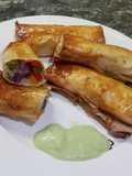 Rollitos de masa filo al horno con verduras