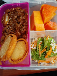 Foto resep Chicken teriyaki bento set (Teriyaki + egg roll + Salad sayur)