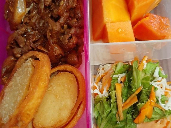 Resep Chicken teriyaki bento set (Teriyaki + egg roll + Salad sayur) Anti Gagal