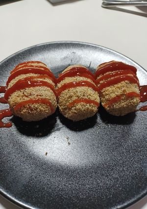 Una foto de Croquetas de coliflor veganas