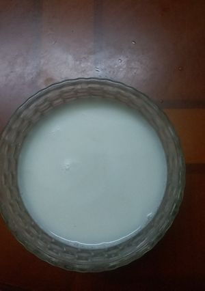 A picture of Banana stem and coconut milk.