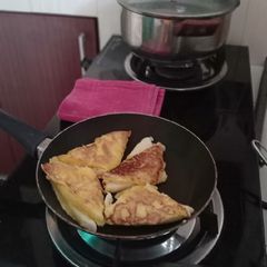 A picture of French toast with cheese.