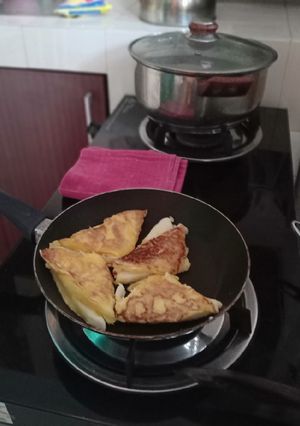 A picture of French toast with cheese.