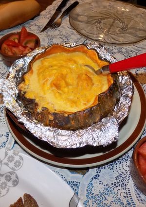 Una foto de Fondue de cabutia y quesos