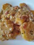 Patatas a la importancia con jamón serrano