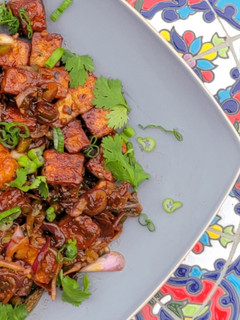 A picture of Chilli Paneer- Air Fryer Recipe. Hakka Restaurant Style but Healthier.