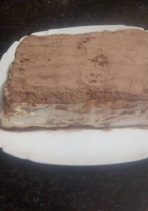 Una foto de Tiramisú con galletas