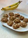 Banana, oatmeal, PB & white chocolate cookies