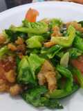 Sayur baby kol tumis ikan asin