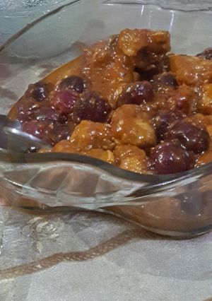 A picture of Cherry chilli chicken🍒🍗unique and delicious..