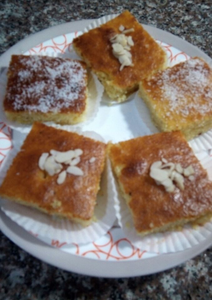صورة لوصفة بسبوسة لي يدوقها يحب يجربها 😘😘😘